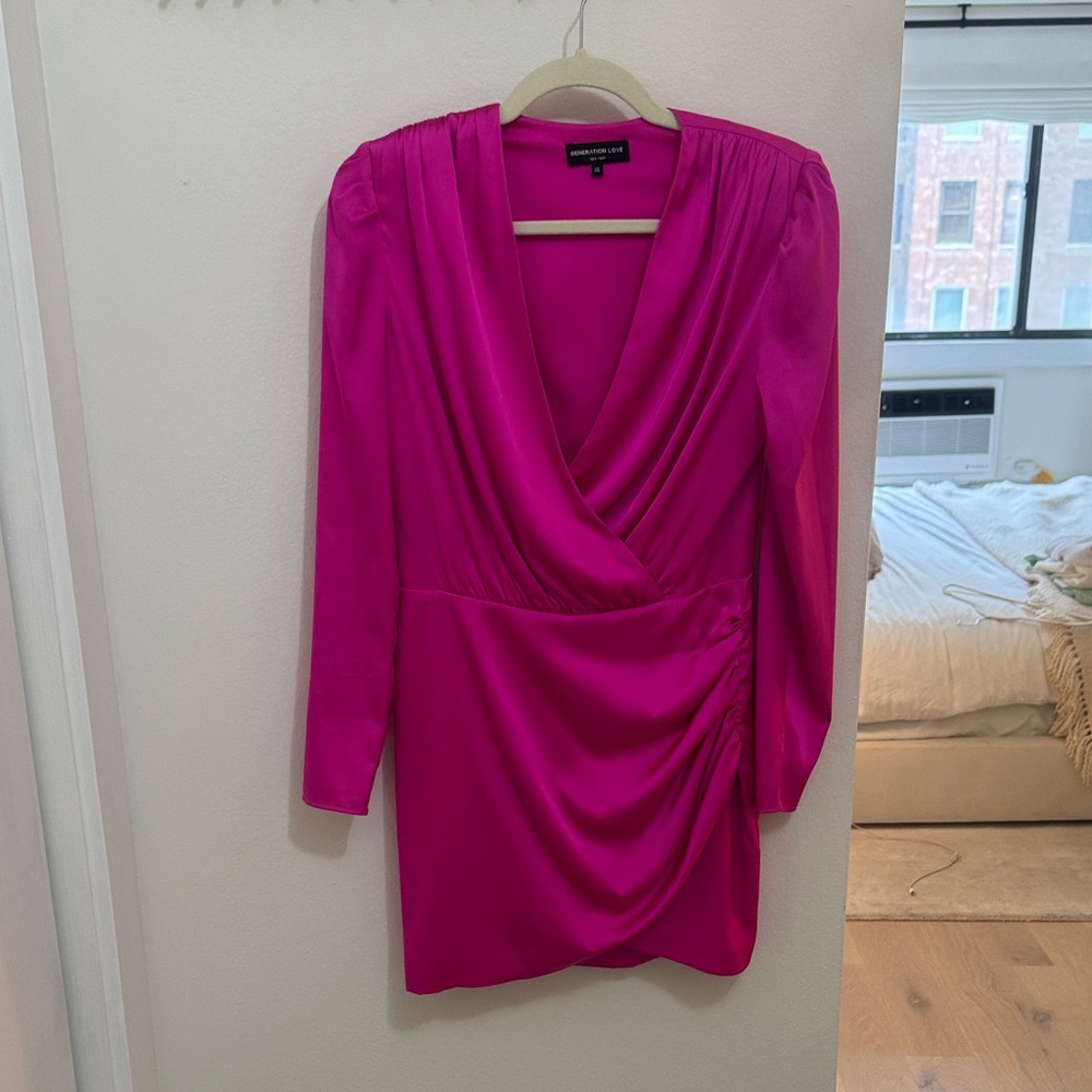 Generation Love Vibrant Pink Long Sleeve Dress